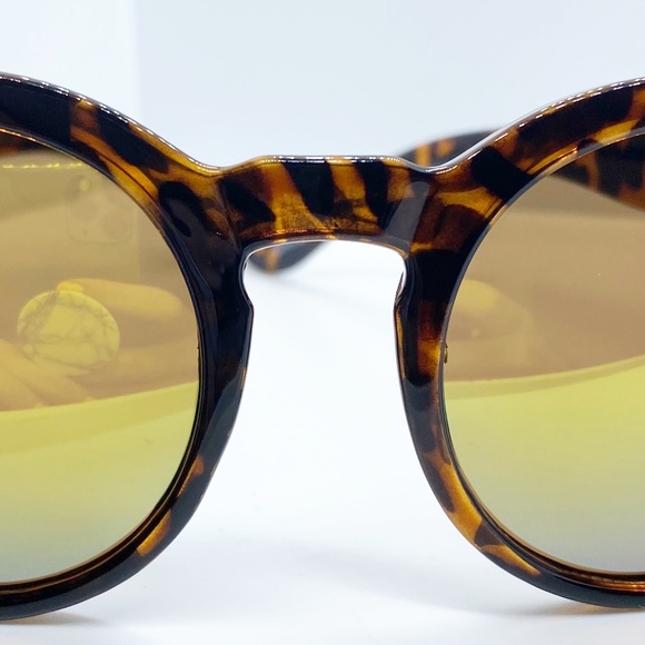 Sunglasses Tortoise Shell Retro Style Round New - Picture 4 of 11
